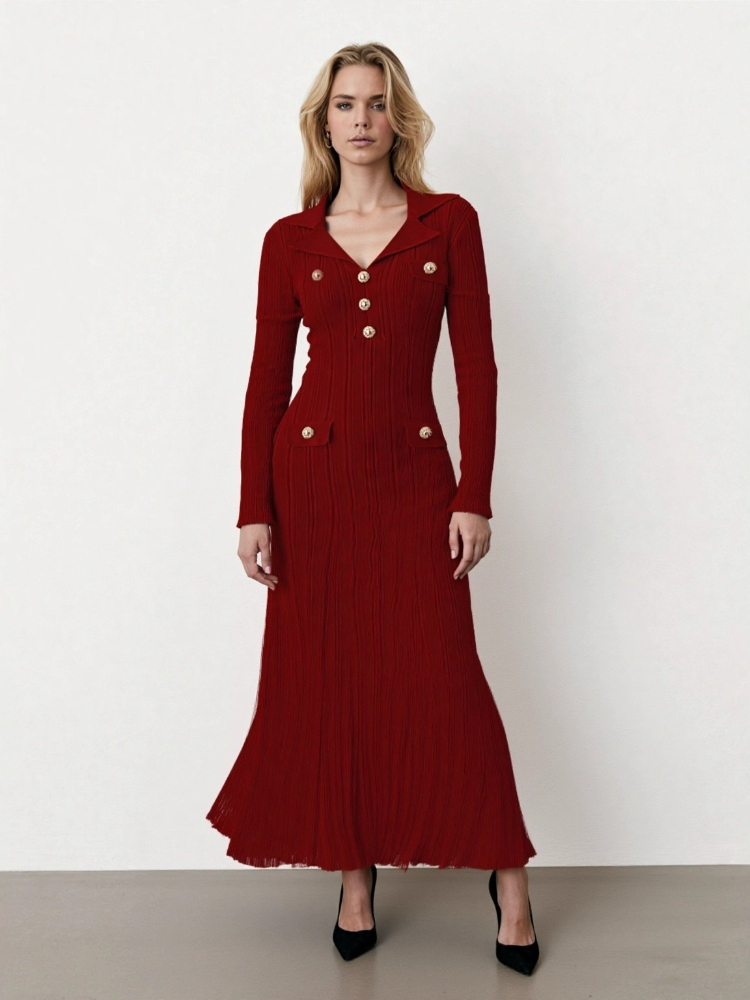 Winter Clothing In French - Nouvelle robe longue en tricot à
