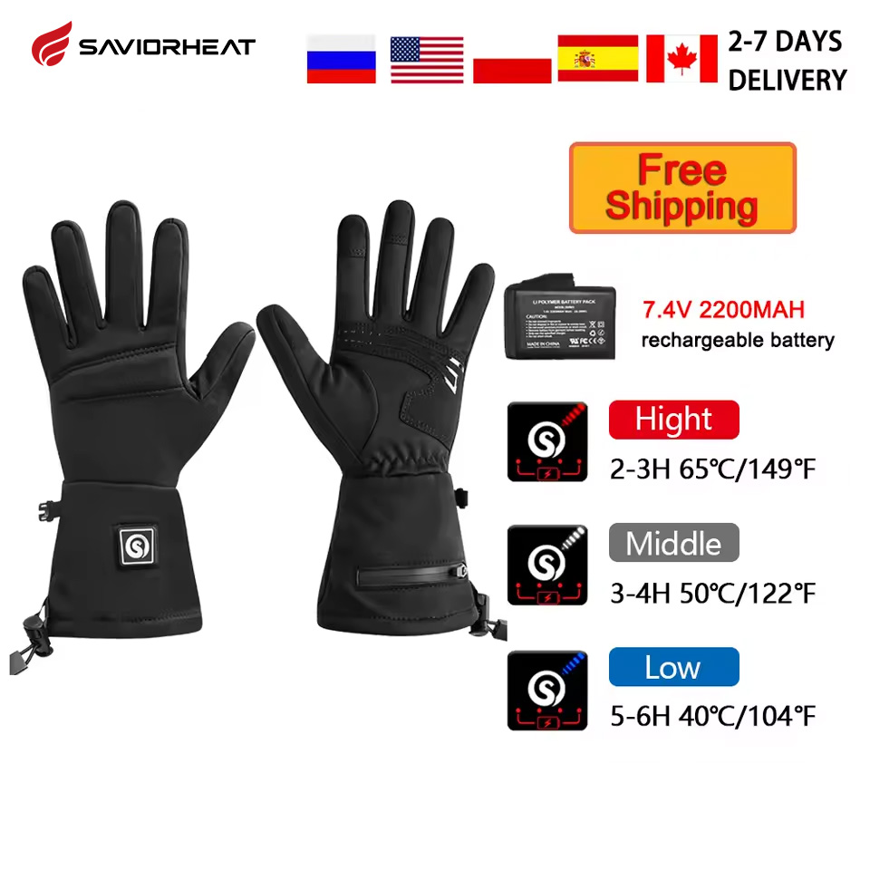 Heated Gloves Electric - Gants électriques coupe-vent pour moto, neige,