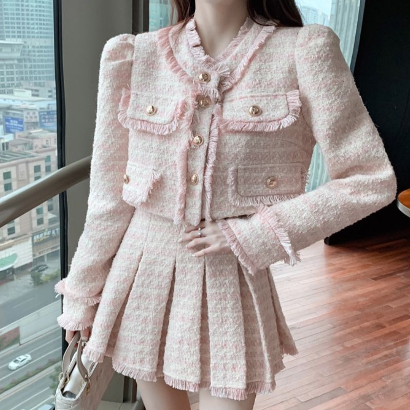 Winter Clothing Line - Ensemble veste et jupe à carreaux