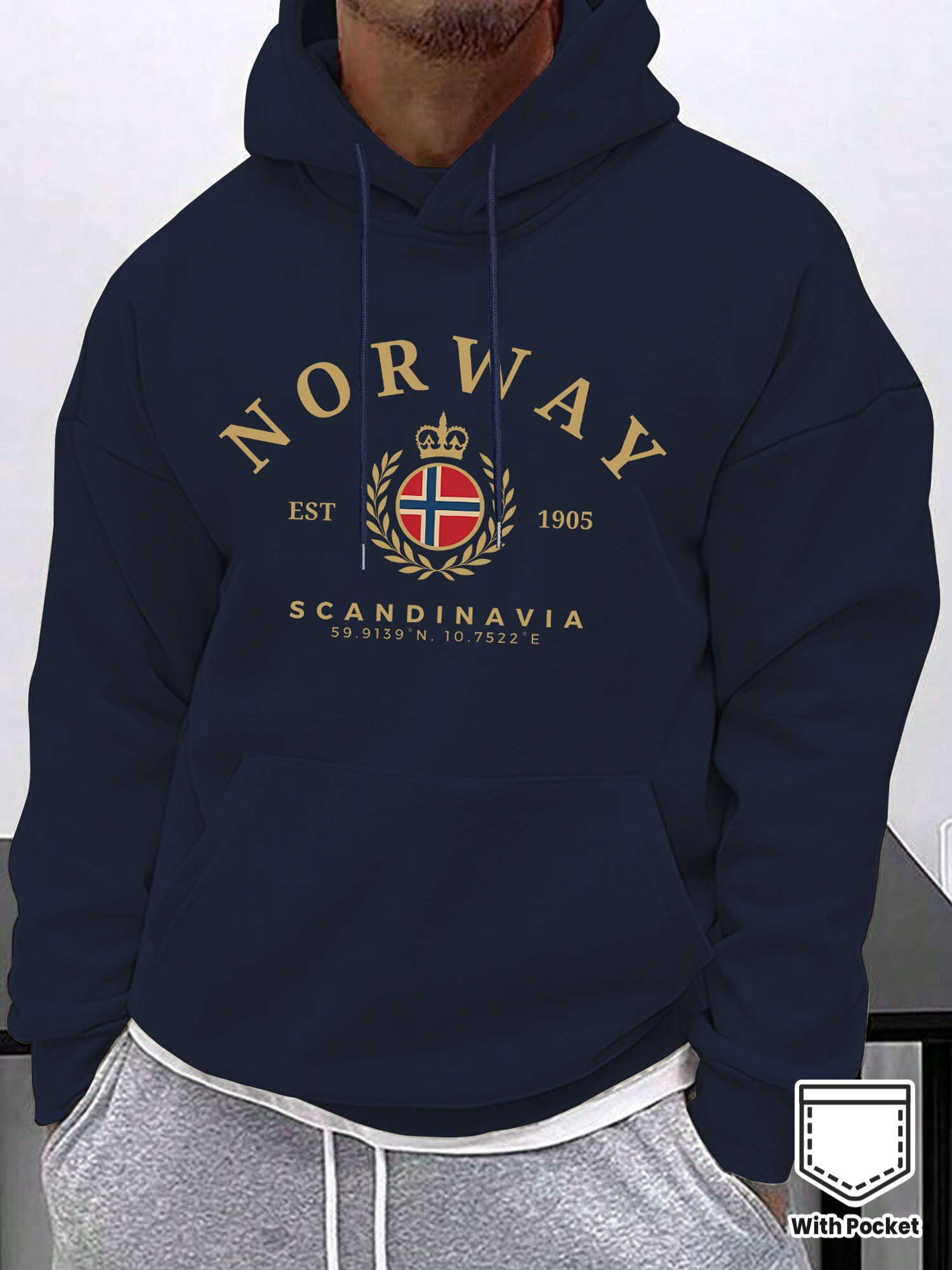 Winter Clothing Norway - Sweat-shirt à capuche pour homme et
