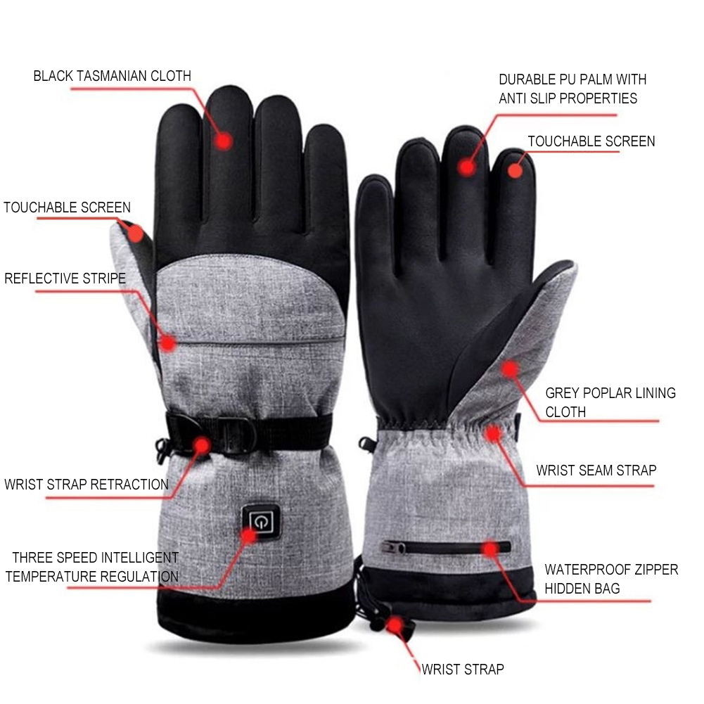 Heated Gloves Electric - 1 paire de gants chauffants électriques