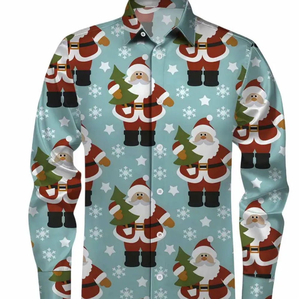 Winter Clothing Ideas - Chemise imprimée de noël à manches