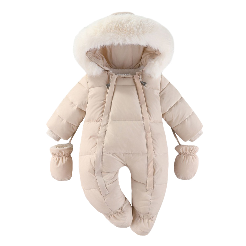 Winter Clothing Newborn - Barboteuse d'hiver pour nouveau-né, avec gants,