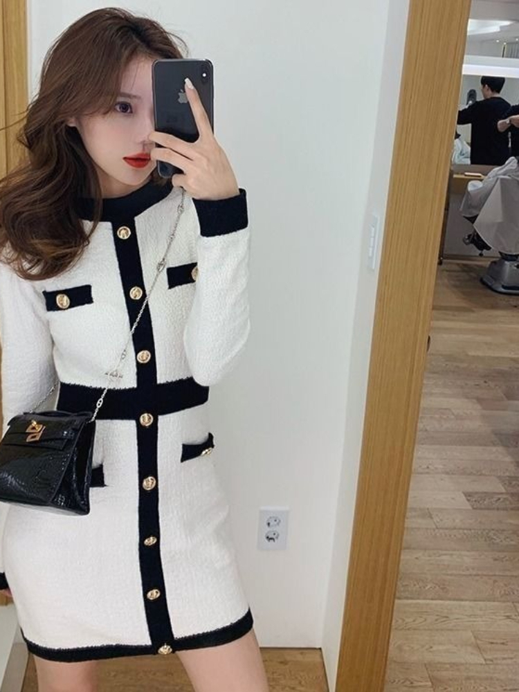 Robe en maille ajustée style H - Winter Clothing In French avis et prix