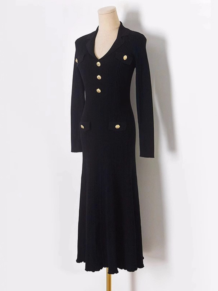 Nouvelle robe longue en tricot - Winter Clothing In French avis et prix