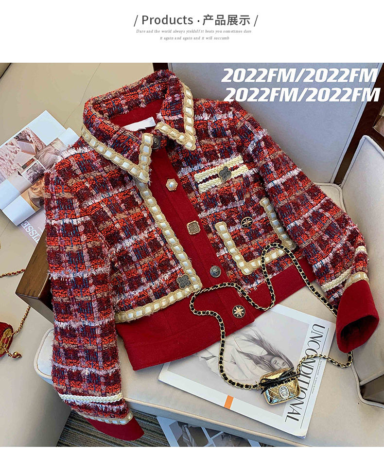Costume élégant rouge en Tweed - Winter Clothing Line avis et prix
