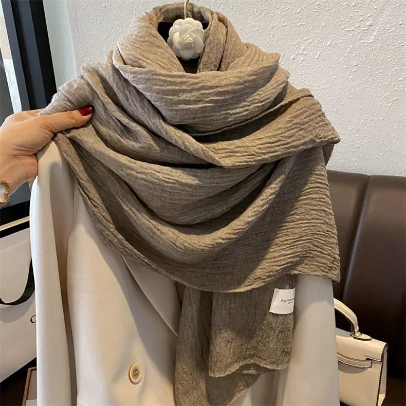 Écharpe en coton et lin super  - Winter Clothing Accessories avis et prix