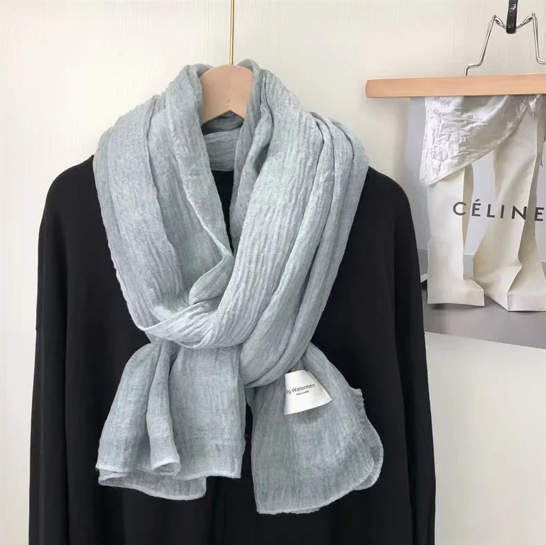Écharpe en coton et lin super  - Winter Clothing Accessories avis et prix